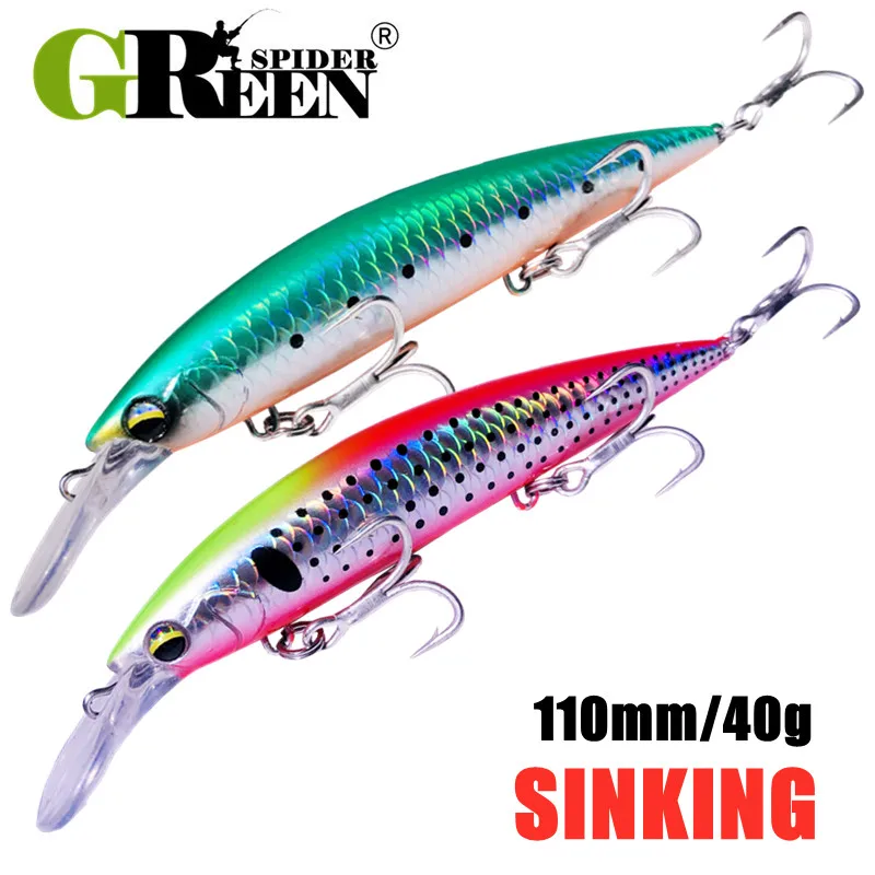 Fishing Lure Jerkbait - GREENSPIDER 헤비 웨이트 미노우 110mm 싱킹