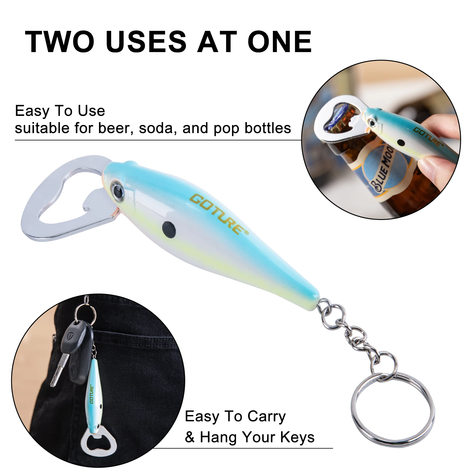 Goture 낚시 루어 병따개, 탄소강 물고기 패턴,  - Fishing Lure Accessories 리뷰 및 가격