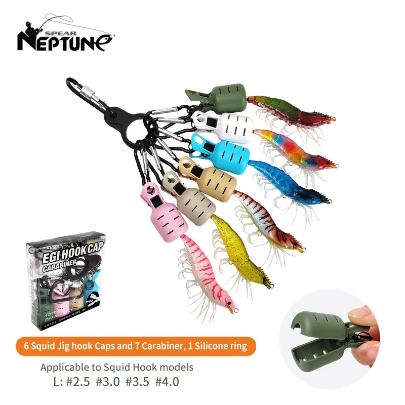 6개의 다채로운 오징어 지그 훅 캡 보호 키트(카라비너 - Fishing Lure Making Kit 리뷰 및 가격