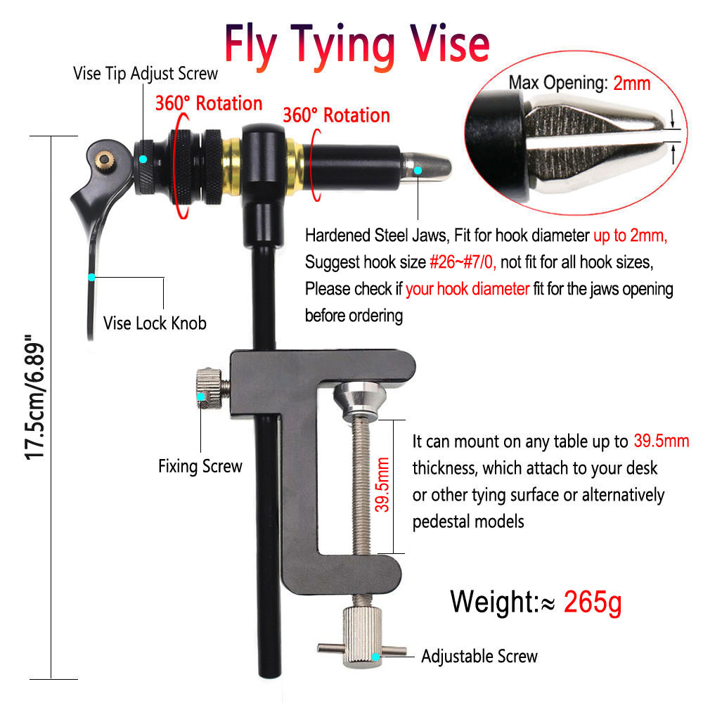 Bimoo-360 ° 회전 C-클램프 플라이 타이 바이 - Fishing Lure Making Kit 리뷰 및 가격
